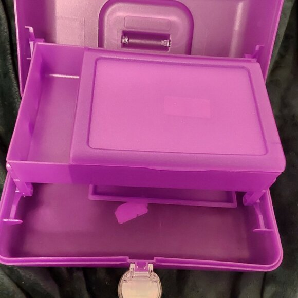 CABOODLES VINTAGE MAKEUP CASE ORGANIZER WITH MIRROR KISS LIP LATCH - Picture 13 of 16